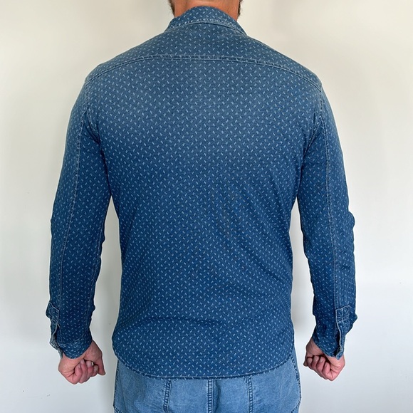 Men’s Patterned Longsleeve Collard Tunic Shirt - Picture 4 of 9